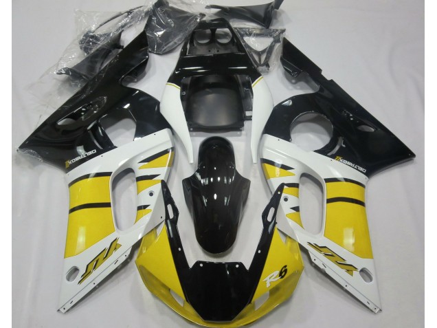 1998-2002 Amarillo Brillante & Negro Yamaha R6 Carenado Moto