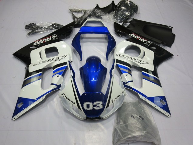 1998-2002 Azul Blanco 03 Yamaha R6 Carenado Moto