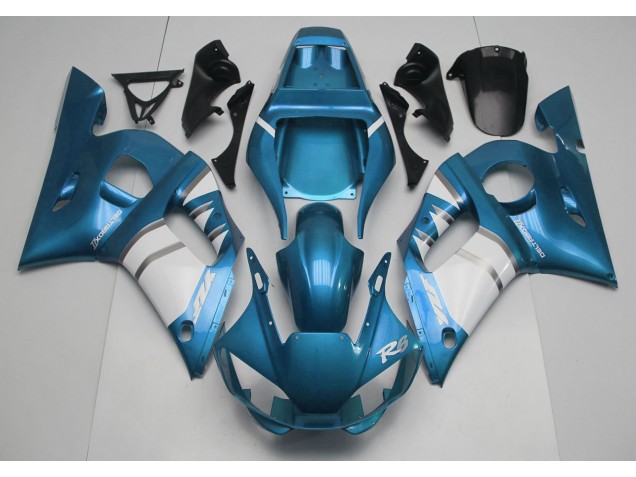 1998-2002 Azul Claro & Blanco Yamaha R6 Carenado Moto