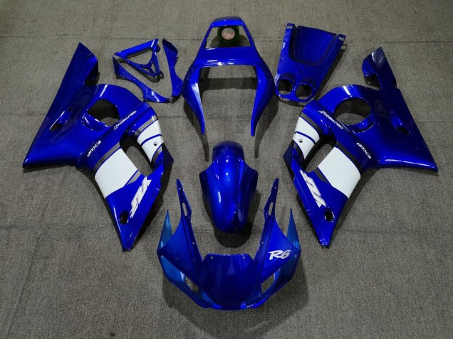 1998-2002 Diseño Azul Blanco Yamaha R6 Carenado Moto
