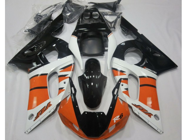 1998-2002 Naranja Brillante & Negro Yamaha R6 Carenado Moto