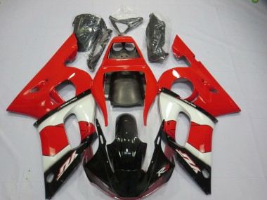 1998-2002 Rojo Blanco & Negro Yamaha R6 Carenado Moto