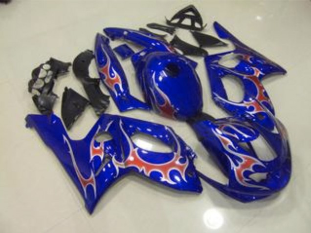 1998-2007 Azul Rojo & Plata Brillo Yamaha YZF600 Carenado Moto
