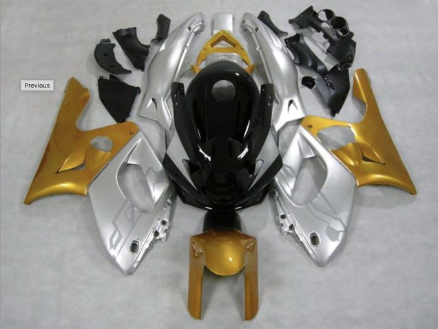1998-2007 Brillo Dorado & Plateado Yamaha YZF600 Carenado Moto