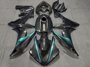 2004-2006 Fibra De Carbono Estilo Con Azul Claro Yamaha R1 Carenado Moto