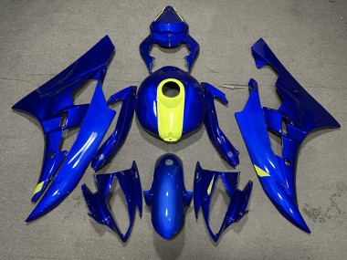 2006-2007 Azul Brillante & Amarillo De Alta Visibilidad Yamaha R6 Carenado Moto