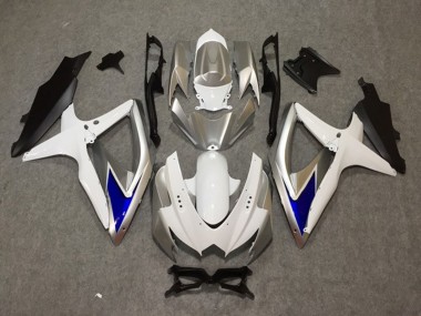 2008-2010 Plata Blanco Azul Suzuki GSXR 600-750 Carenado Moto