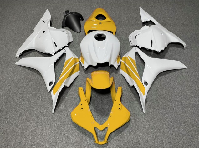 2009-2012 Raya Lateral Amarilla & Blanca Honda CBR600RR Carenado Moto