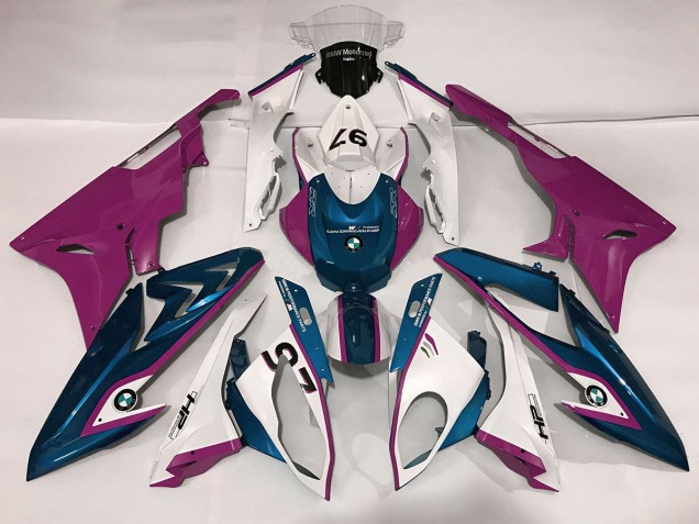 2009-2014 Alienígena Azul & Blanco BMW S1000RR Carenado Moto